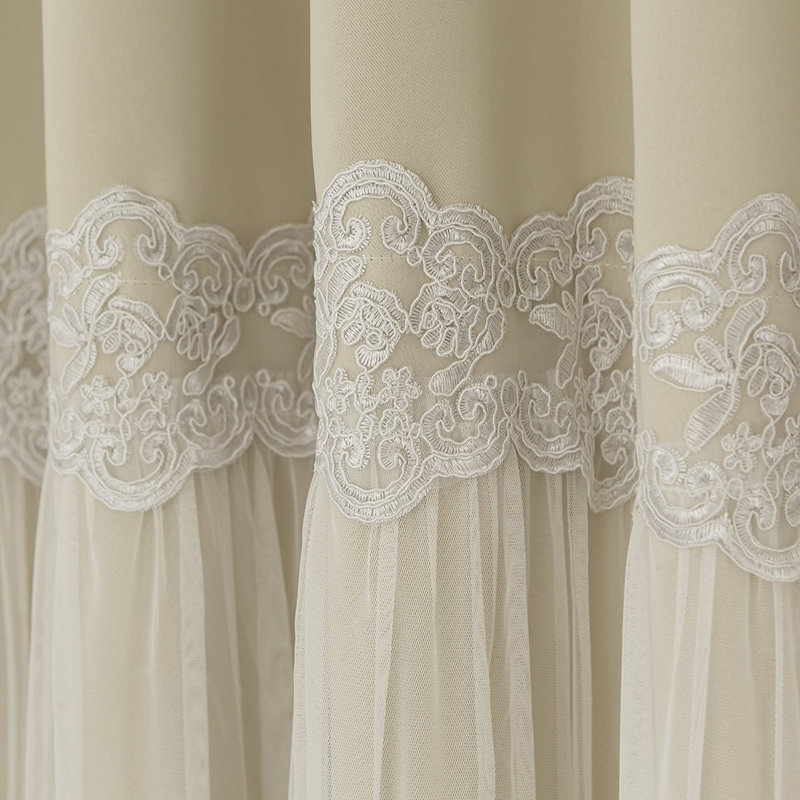 One Allium Way Pauley Best Home Fashion Pleated Tulle Lace Solid
